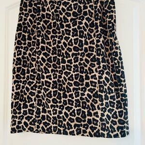 Liz Claiborne Leopard Print A-Line Skirt - Black & Tan
